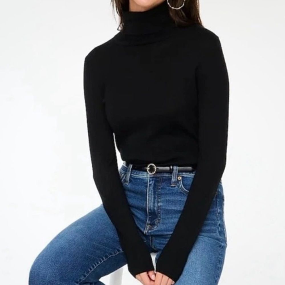 J.Crew Machine-Washable Merino Wool-Blend Turtleneck Sweater Black